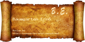 Baumgarten Ernő névjegykártya